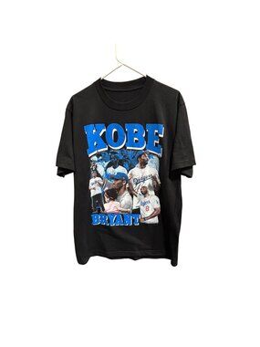 Kobe Bryant Dodgers Tribute Graphic T-Shirt Black Short Sleeve Unisex Sz Men's M